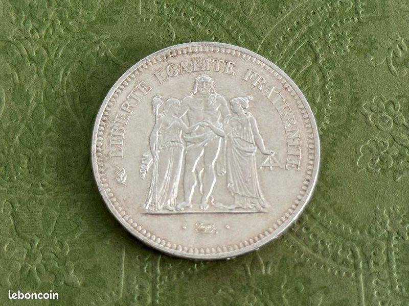 Pièce monnaie 50 Francs Hercule 1976 - Argent (image 1)