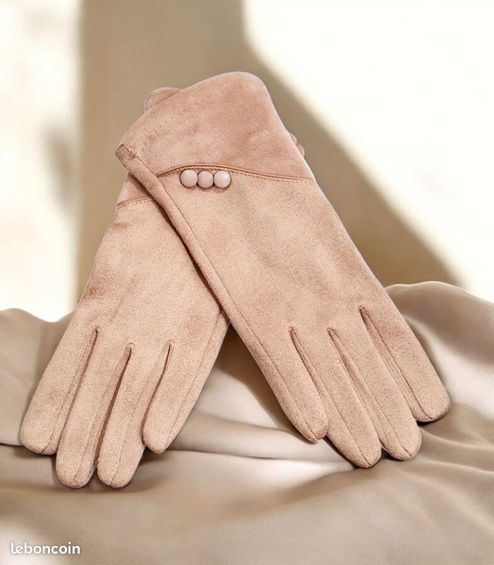 Gants pour femme modèle "Emma" beiges (image 3)