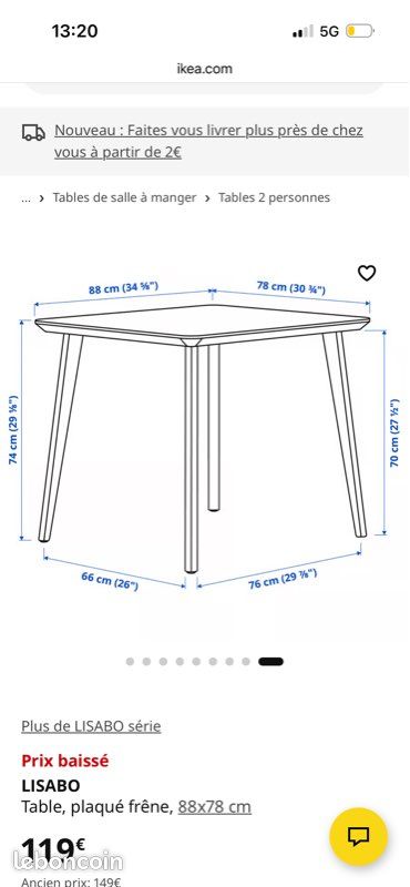Table et 2 chaises (image 6)