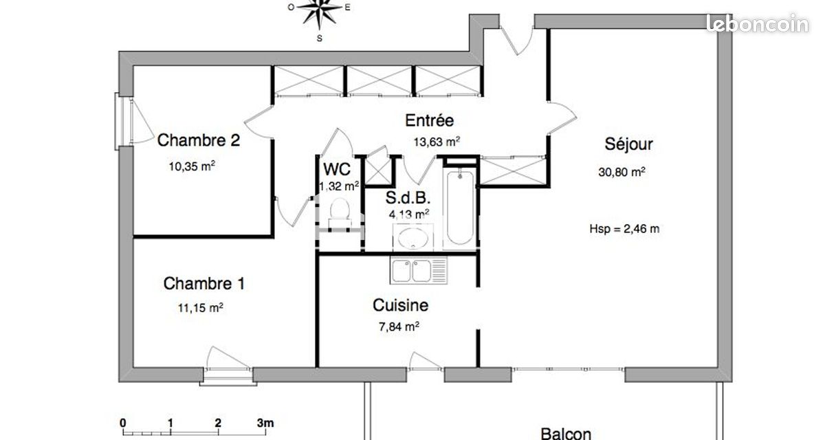 Appartement 3 pièces 79 m² · à Vandoeuvre-lès-Nancy · 79 m² · 840 €/mois