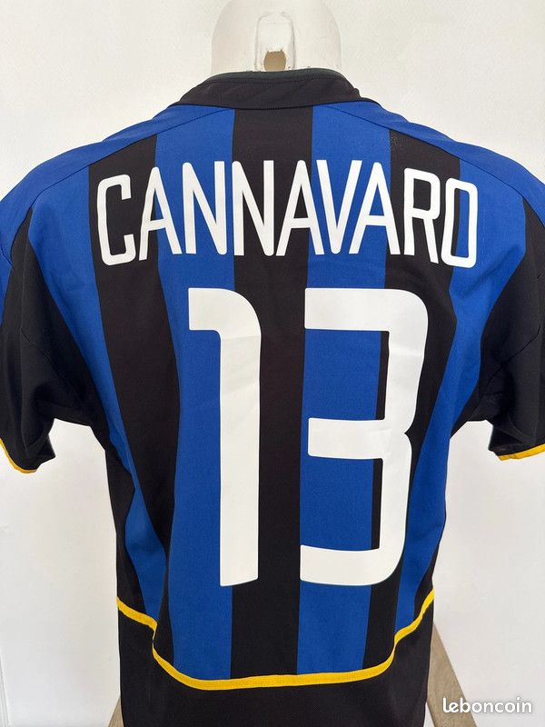 Maillot Domicile Inter Milan 2003-04 Cannavaro #17 - Taille L, Occasion, Nike, Fabriqué En Bulgarie