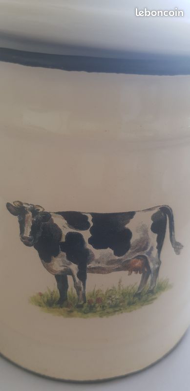 Cafetière et tasse métal émaillé vache (image 4)