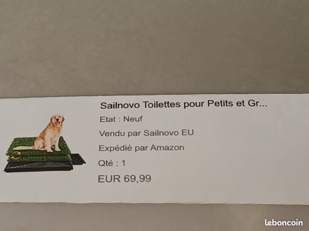Toilette pour chien avec 2 tapis neufs (image 1)