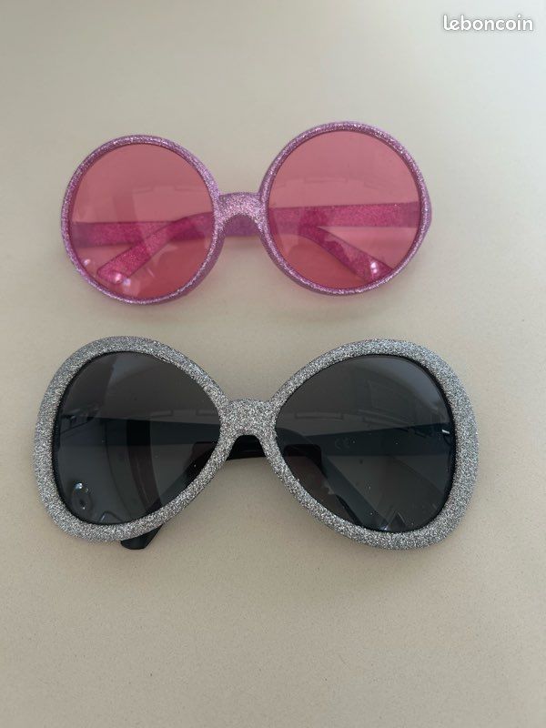 Lunettes de déguisement lot de 2 paires / fête à paillettes (image 3)