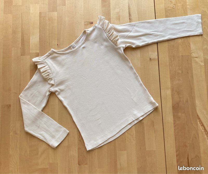 Lot de deux tee-shirts écru moutarde 4-5 ans (image 3)