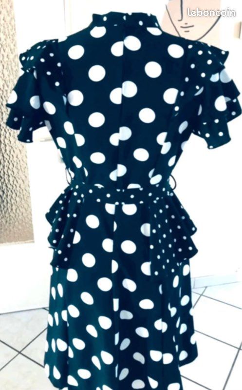 Robe LMV La Mode Est À Vous - Taille 36/38 (Grand) - Modèle Panama - Marine/Noir Sans Manches - Neuf