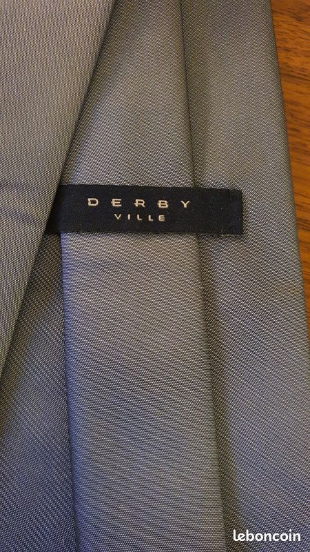 Lot de 3 cravates 100% soie (bleu et gris) (image 7)