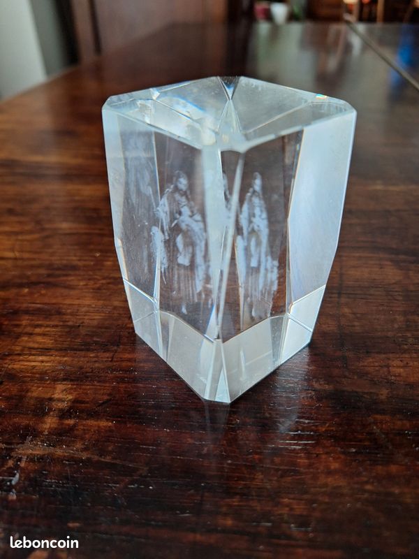 Statue d'aigle à tête blanche en verre de cristal - Gravure au laser 3D - Décoration artistique - Cube en cristal - Ornement gravé avec boîte cadeau (50 x 50 x 80