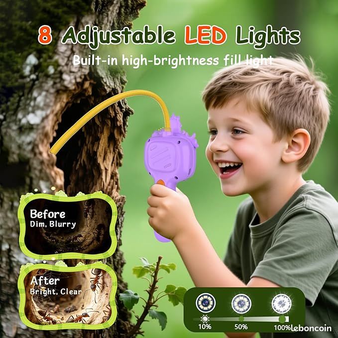 Endoscope Pour Enfants 2.4" IPS IP67 - Caméra STEM Exploration Nature Jouet