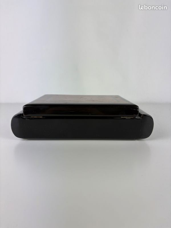 Boîte à Bijoux Laquée Noire Style Japonais - Intérieur Velours 24,5x16 Cm - Occasion