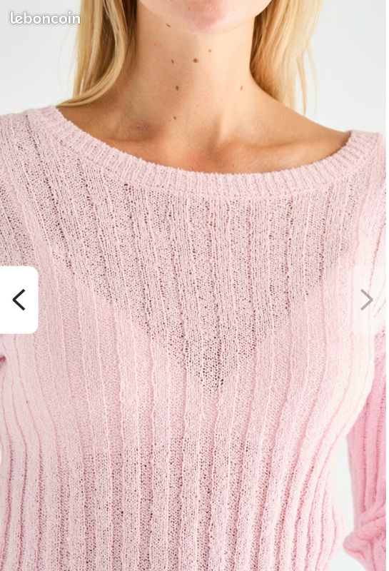 Pull rose légèrement transparent jennyfer neuf (image 4)