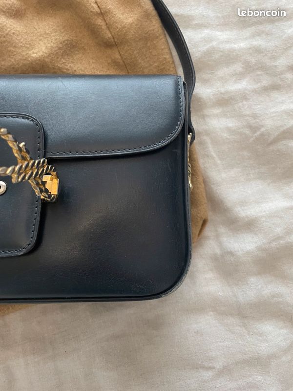 Sac Céline vintage Classic box bleu marine bon état (image 7)