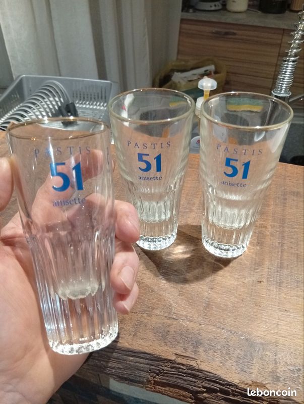 Lot 3 ancien verres Pastis 51 anisette (image 2)