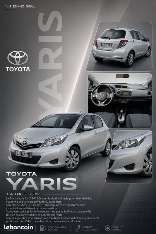 TOYOTA Yaris 3 1.4 D4-D 90 cv Boîte auto (image 1)