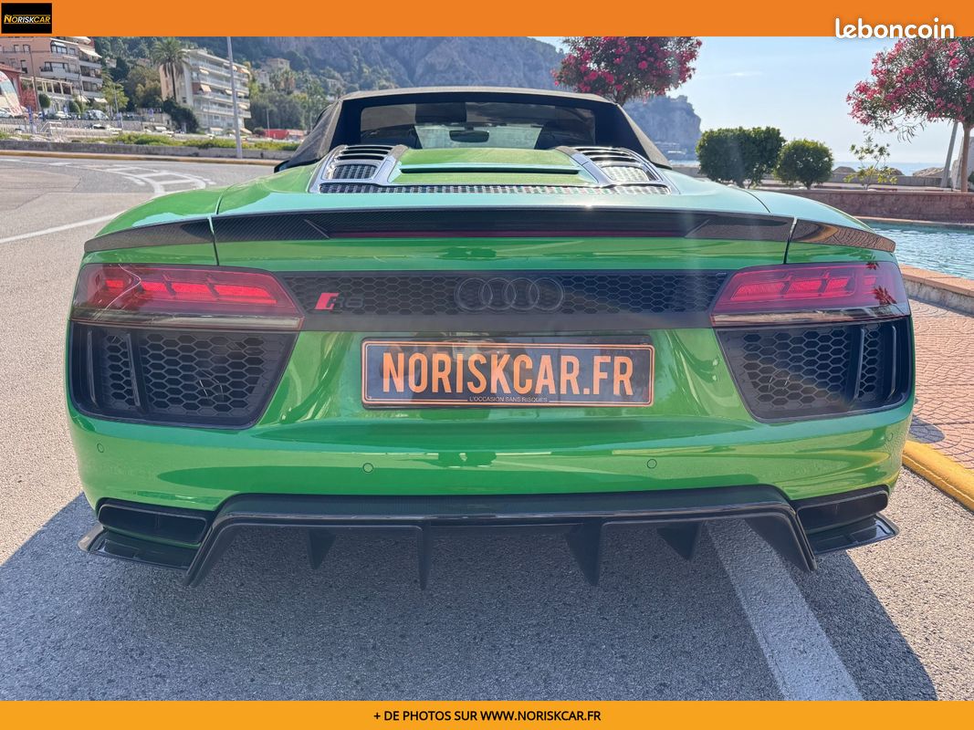 AUDI R8 SPYDER V10 Plus 5.2 FSI 610 S tronic 7 Quattro - Bang Olufsen - Ceramiques - Vert Java - Carbone - Audi ex (image 9)