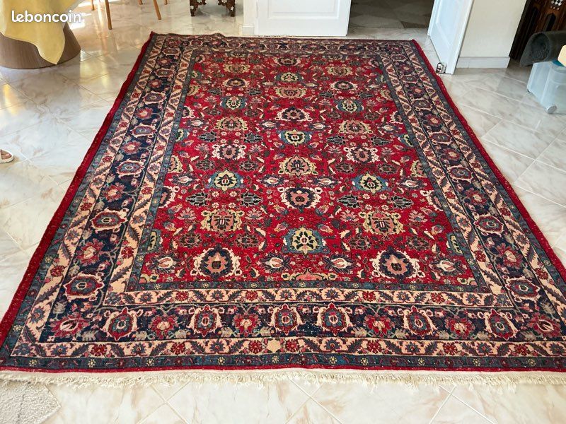 Tapis ancien persan Sarough noué à la main, 1970 | €180