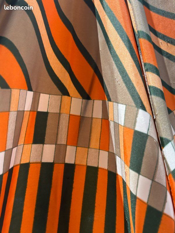 Parapluie Vintage Motif Bleu Et Orange - 85 Cm - Occasion Très Bon état - Pièce Unique