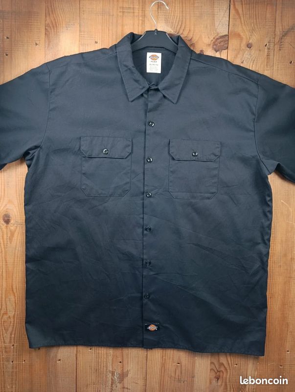 Chemise Dickies Flex Homme XL Noire Workwear Manches Longues USA #P180 (image 2)