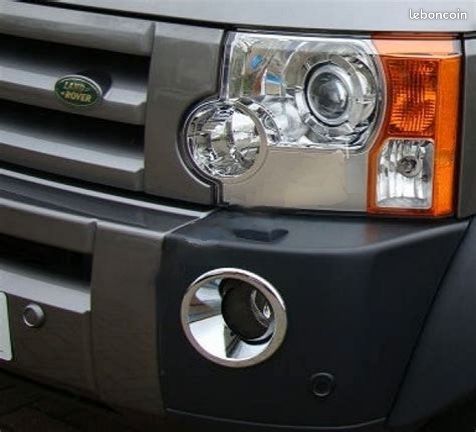 2 x ENTOURAGES CHROME CACHES COUVRE ANTIBROUILLARDS pour LAND ROVER DISCOVERY 3 LR3 2004-2009 2.7 4.0 4.4 V8 td6 V6 198ch 218ch 219ch 299ch 12v 24v 32v dpf tuning styling (image 3)