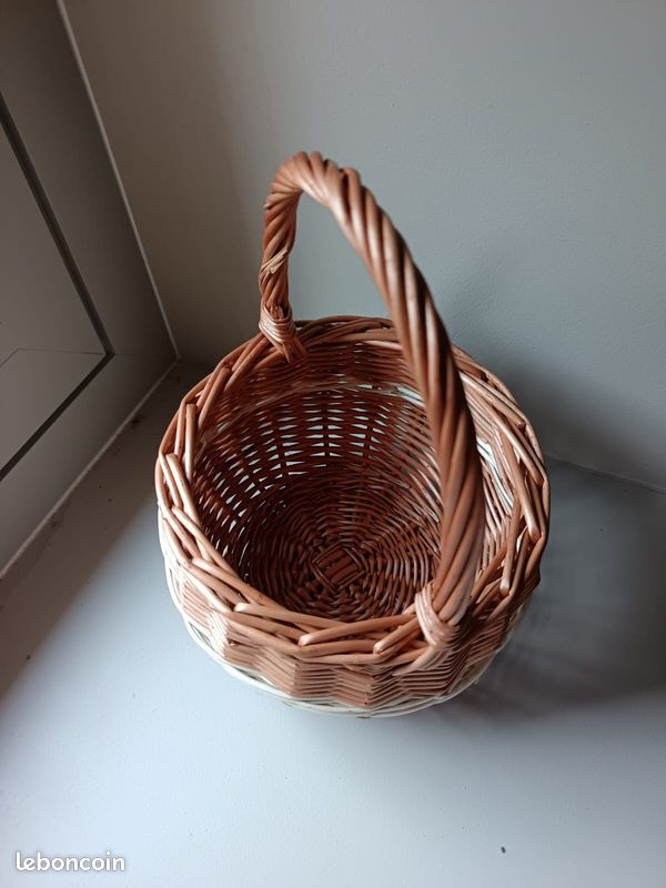 Panier Avec Anse 1 Pièces Petit Panier Corbeille En Osier Tressé Petites Corbeilles En Osier Avec Anse Corbeille Fruit Panier à Fleurs Panier Rotin Pour Mariage, Décoration De Table
