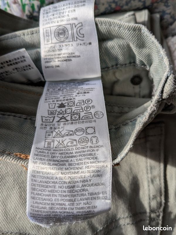 Jean Homme LEVI'S 504 Taille W34 L34 kaki Vêtements - Main Image