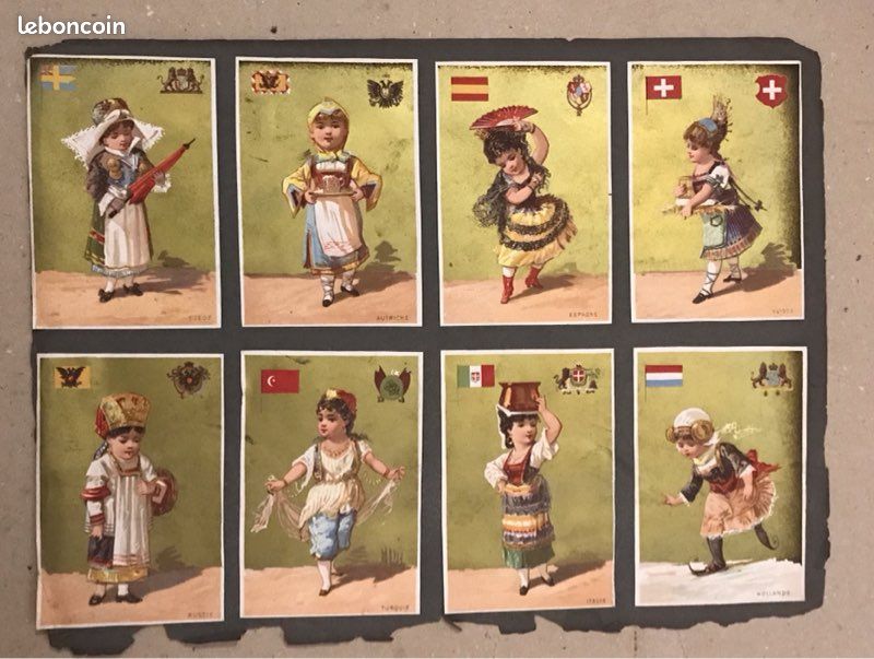 3 Cartes éducatives Anciennes XIXe - Apprentissage Lecture Pour Dinette Et Poupée, France