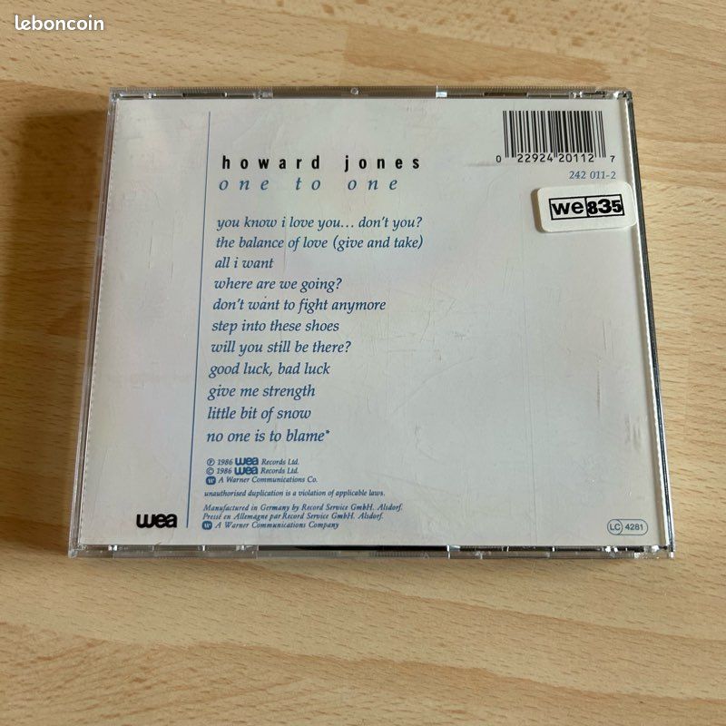 Howard Jones one to one (image 2)
