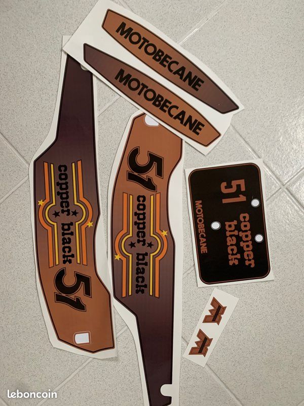 Kit Autocollants Motobecane Grand Record Gold – Vinyle Or Blanc – Neuf