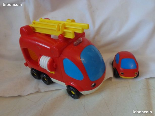 Smoby Little Set – 3 Véhicules Premier âge (2 Voitures + 1 Camion Pompier) Avec Boîte De Transport, Dès 12 Mois