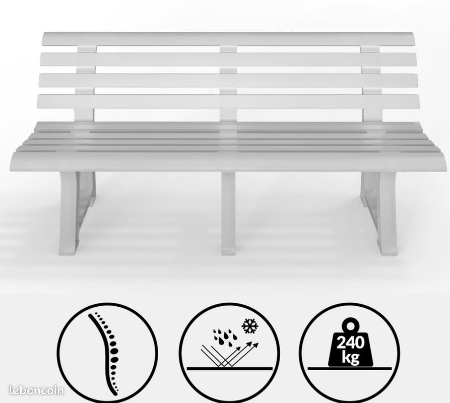 Banc de Jardin en plastique rĂ©sistant (Maxi 240Kg - 145cm - Neuf - Livraison gratuite â â â (image 4)