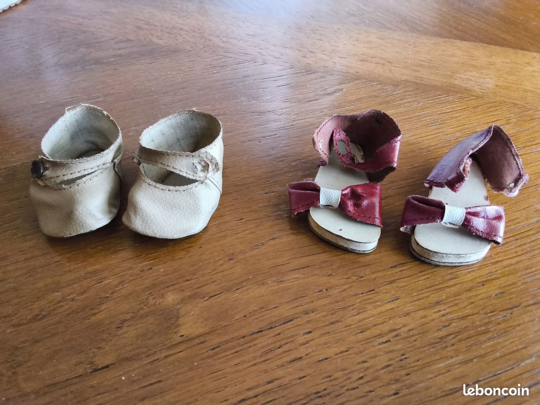 Chaussures anciennes DAIN 1950 enfants poupée neuve ZIP taille 24
