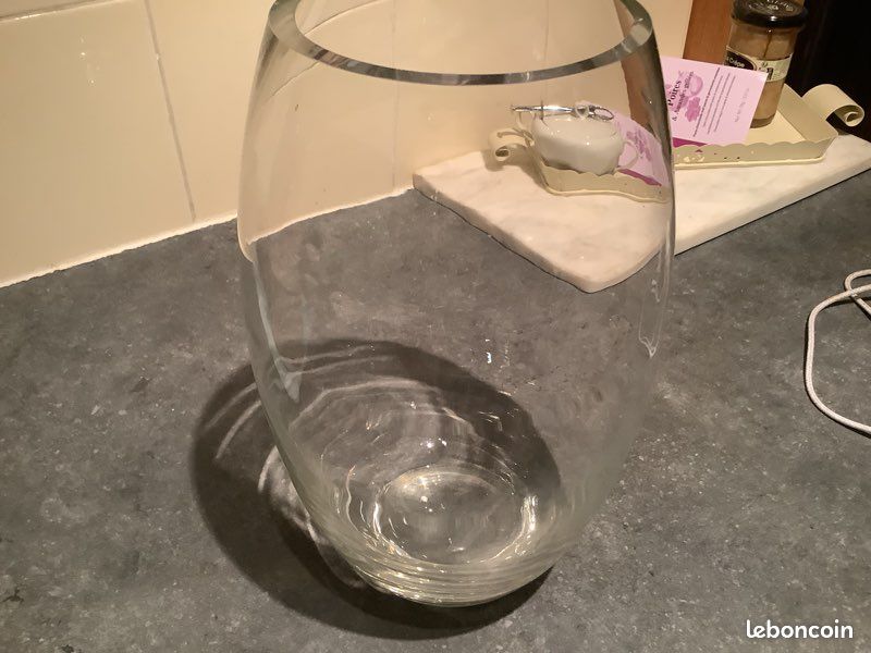 Grand vase en verre oblong hauteur 30 cm (image 3)