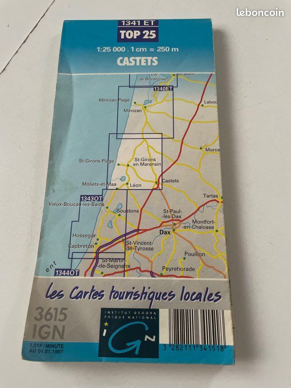 Carte topographique IGN CASTETS (image 1)