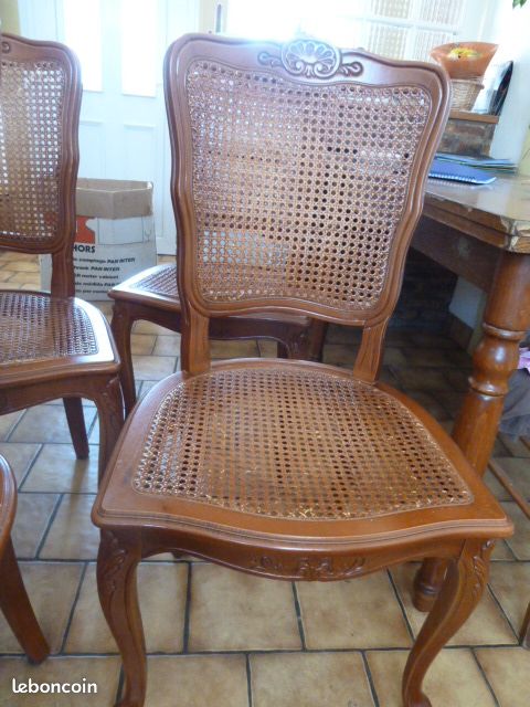 4 chaises bois assisse en paille (PLOEMEUR - 56) (image 3)