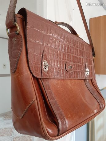 Sac à Main El Campero Vintage - Cuir Caramel, Porté épaule, Très Bon état