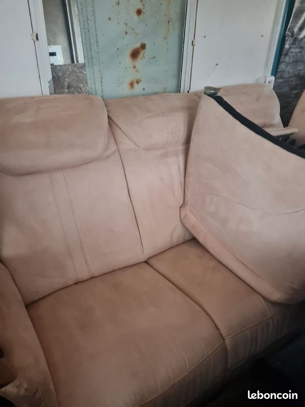 Ensemble salon velours beige (image 1)