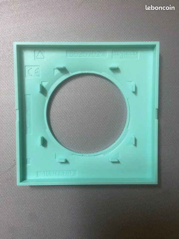 Plaque de finition Schneider odace 1 poste turquoise (image 2)