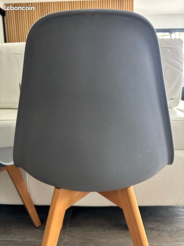 Lot de 2 chaises scandinaves grises (image 8)
