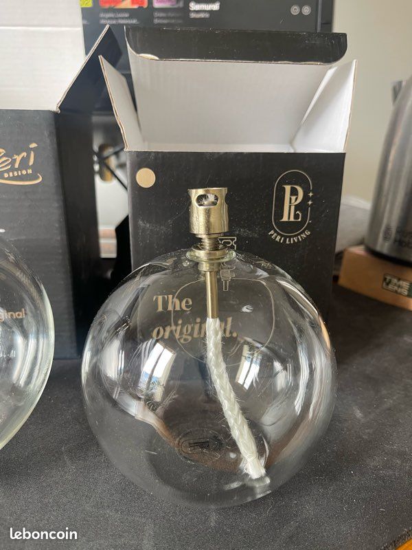 Lampe à Huile Sphère En Verre Transparent – Peri Design, Fabrication Française