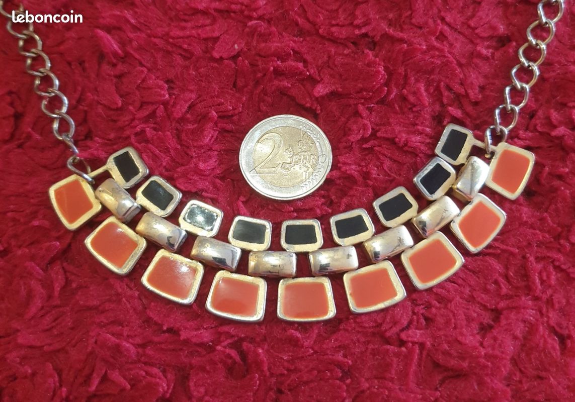 Collier Vintage En Métal Doré à Maille Fantaisie - Années 50 - Occasion