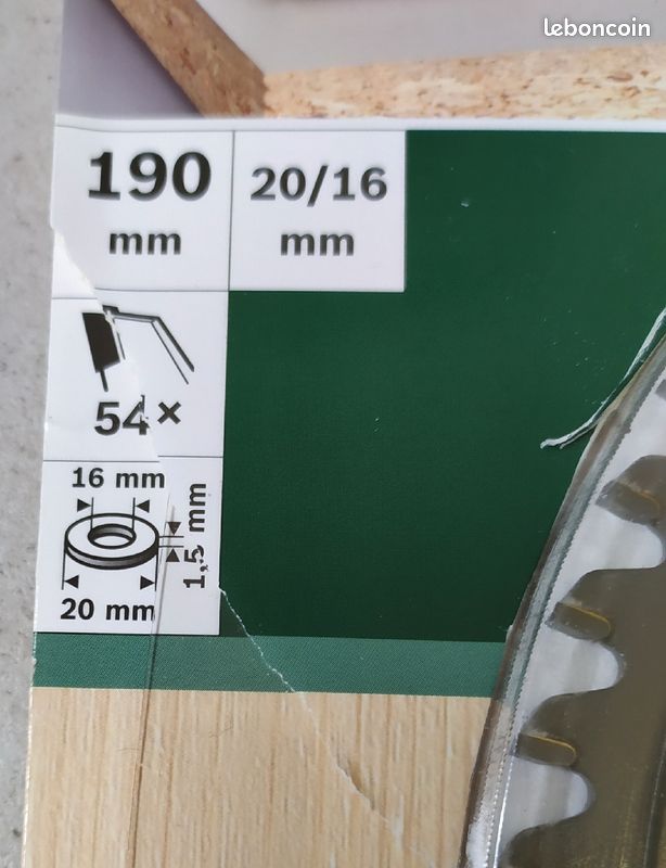Lame scie circulaire BOSCH 190mm 54 dents (image 2)