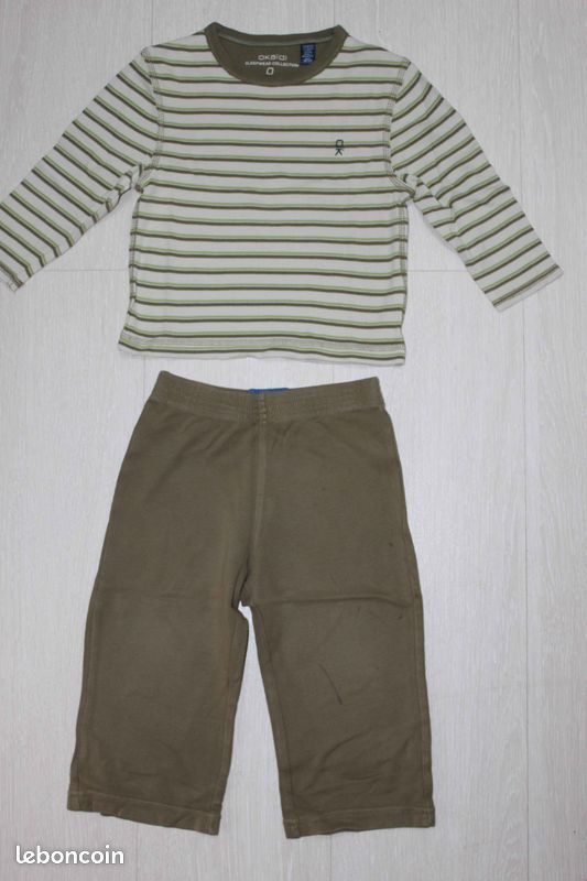 Pyjama vert kaki garçon "Okaïdi" 2 ans - ELISA95 (image 1)