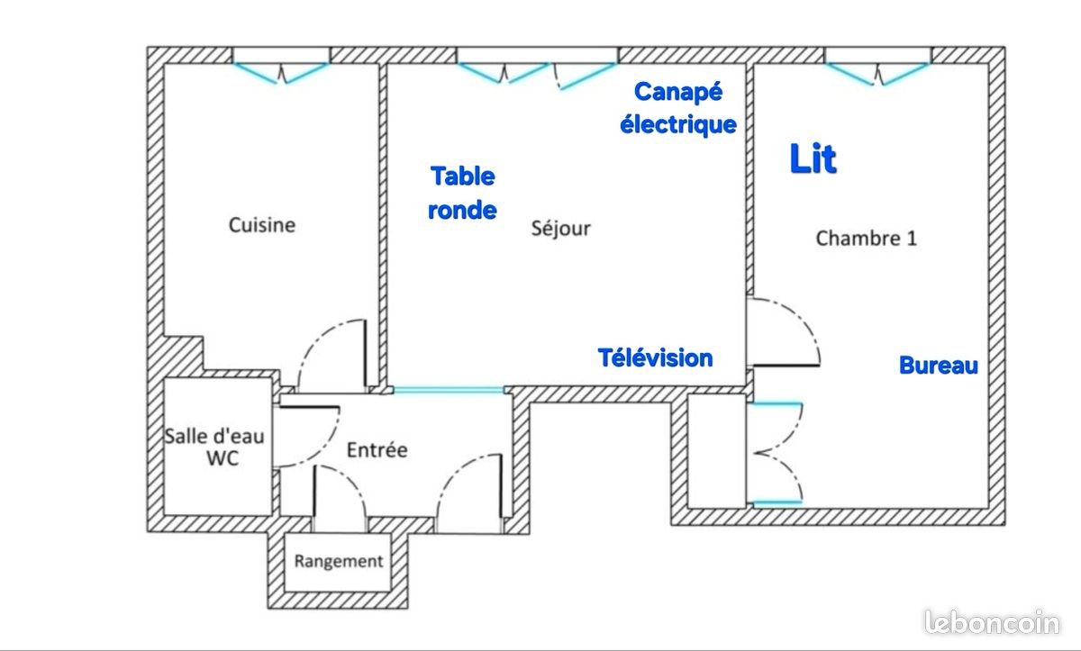 Appartement 2 pièces 45 m² · à Saint-Étienne · 45 m² · 490 €