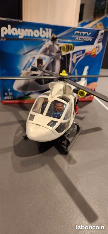 Playmobil 6921 - hélicoptere de police avec projecteur avec boîte (image 3)