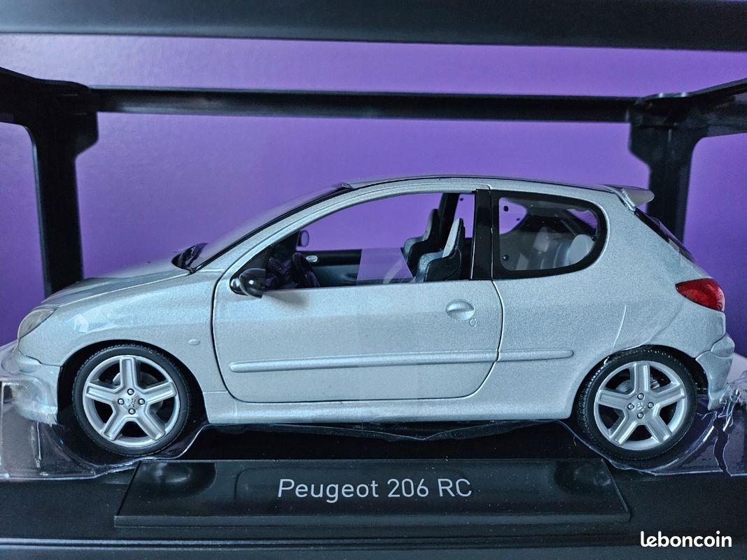 Modèle Réduit 1:18 NOREV - Peugeot 206 RC Aluminium Argenté - Année 2003 - Neuf
