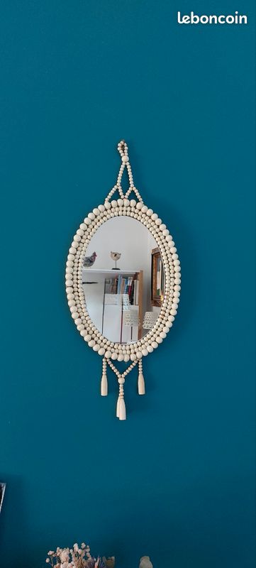 Vintage Petit Miroir Ovale Convertible Accrocher Sur Le Mur Ou Sur Pied