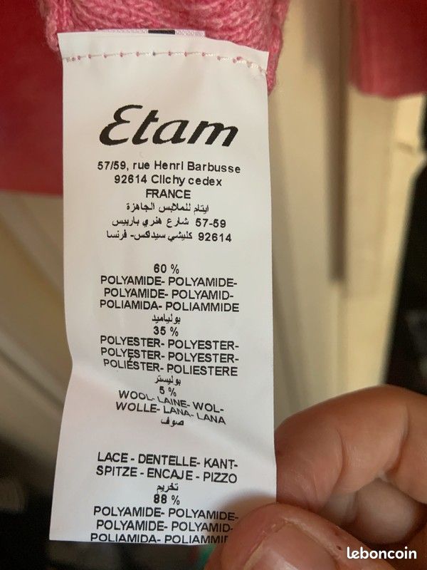 Pull rose Etam taille L (image 5)