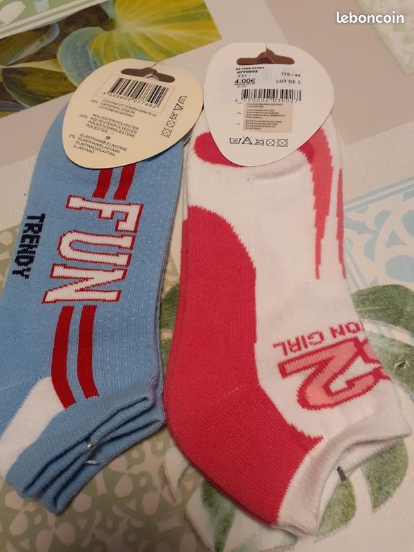 Paquet de 2 paires de chaussettes mi-mollet Denim Bear marine et rouges pour hommes | Little Burgundy