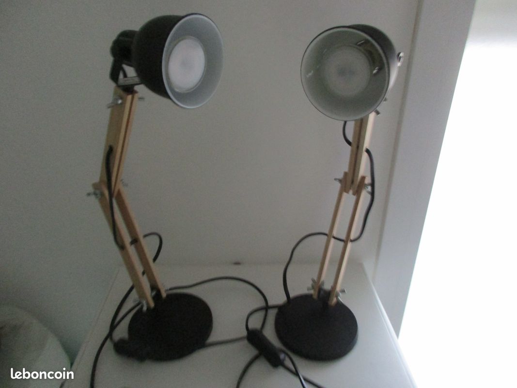 Lot de 2 Lampes de bureau "Architecte" bois/métal, NEUVES (image 3)