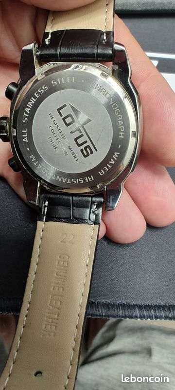 Montre Lotus Chronograph 15682 – acier & cuir noir (image 5)